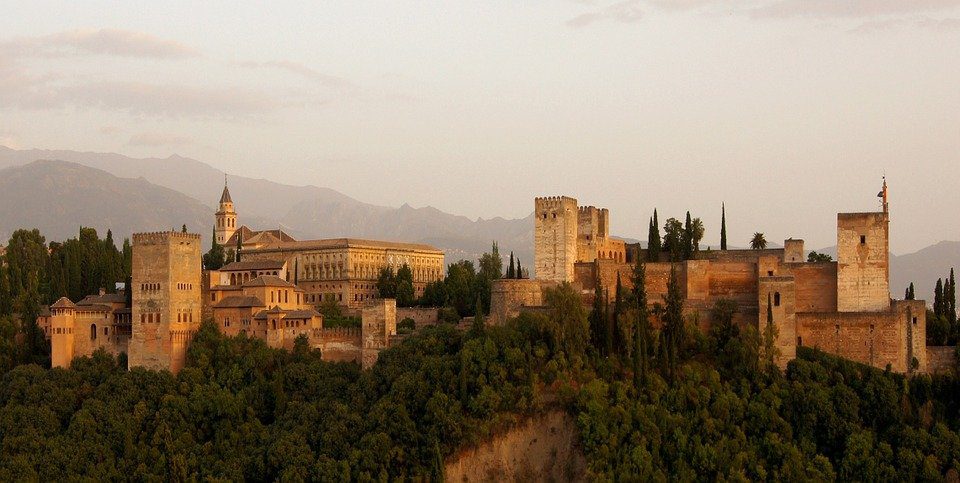 alhambra, granada with kids