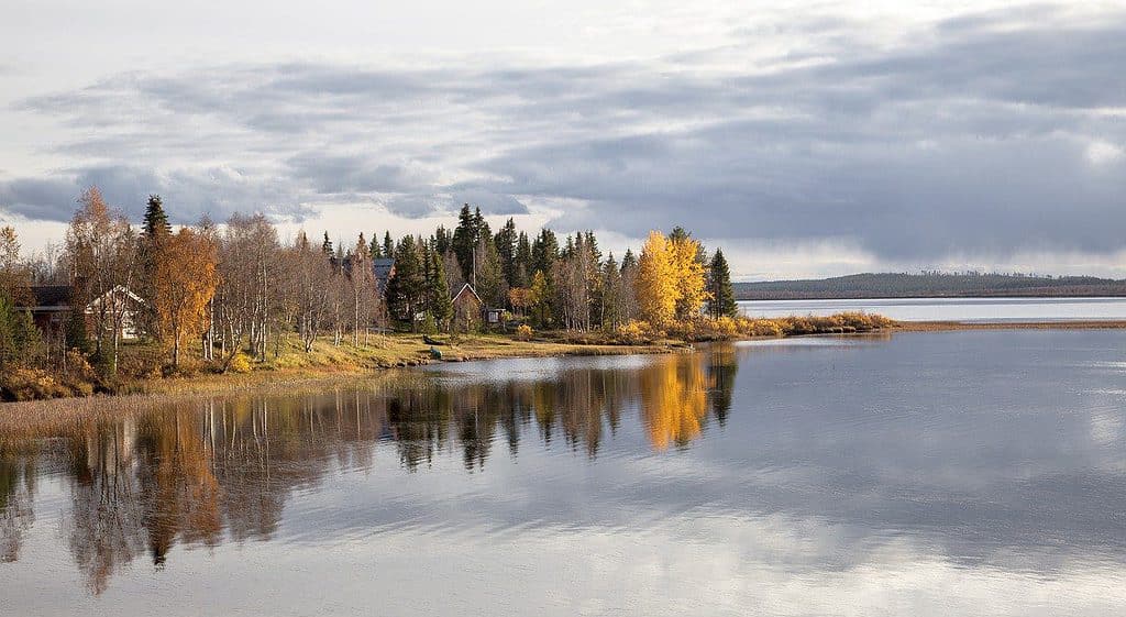 autumn, lake, lapland