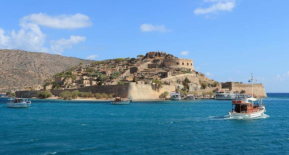 crete, island, ship, Spinalonga