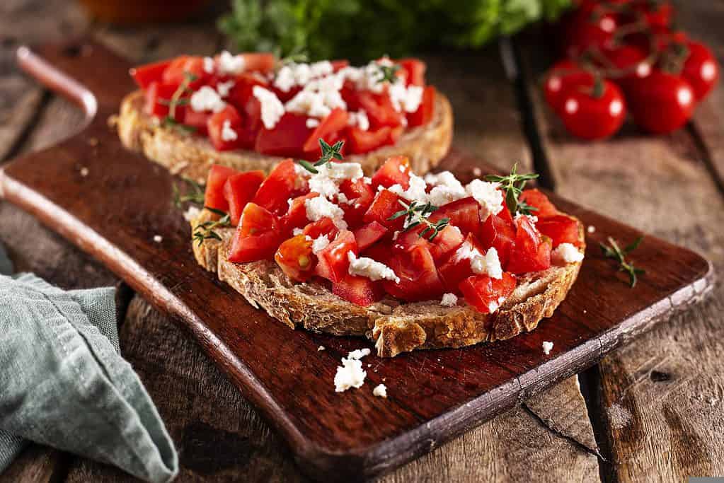 Bruschetta, food, gourmet, snacks