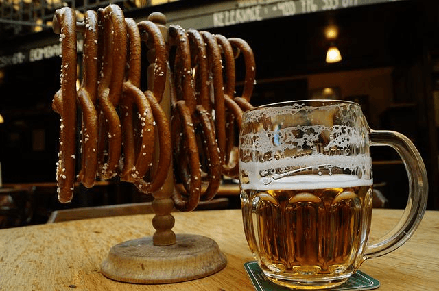 beer, food at the prague easter market